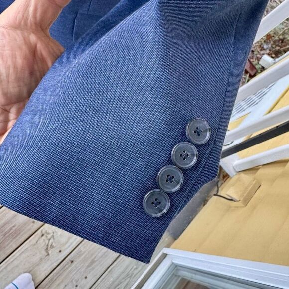 Banana Republic Medium Blue Wool 2 Piece Suit.  Marzotto fabric - Picture 3 of 16